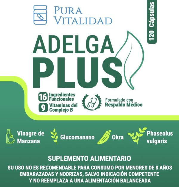 AdelgaPlus (Plan 6 Meses). Adelgazante Natural. 3 Frascos – 360 Cápsulas – 180 Dosis - Imagen 2